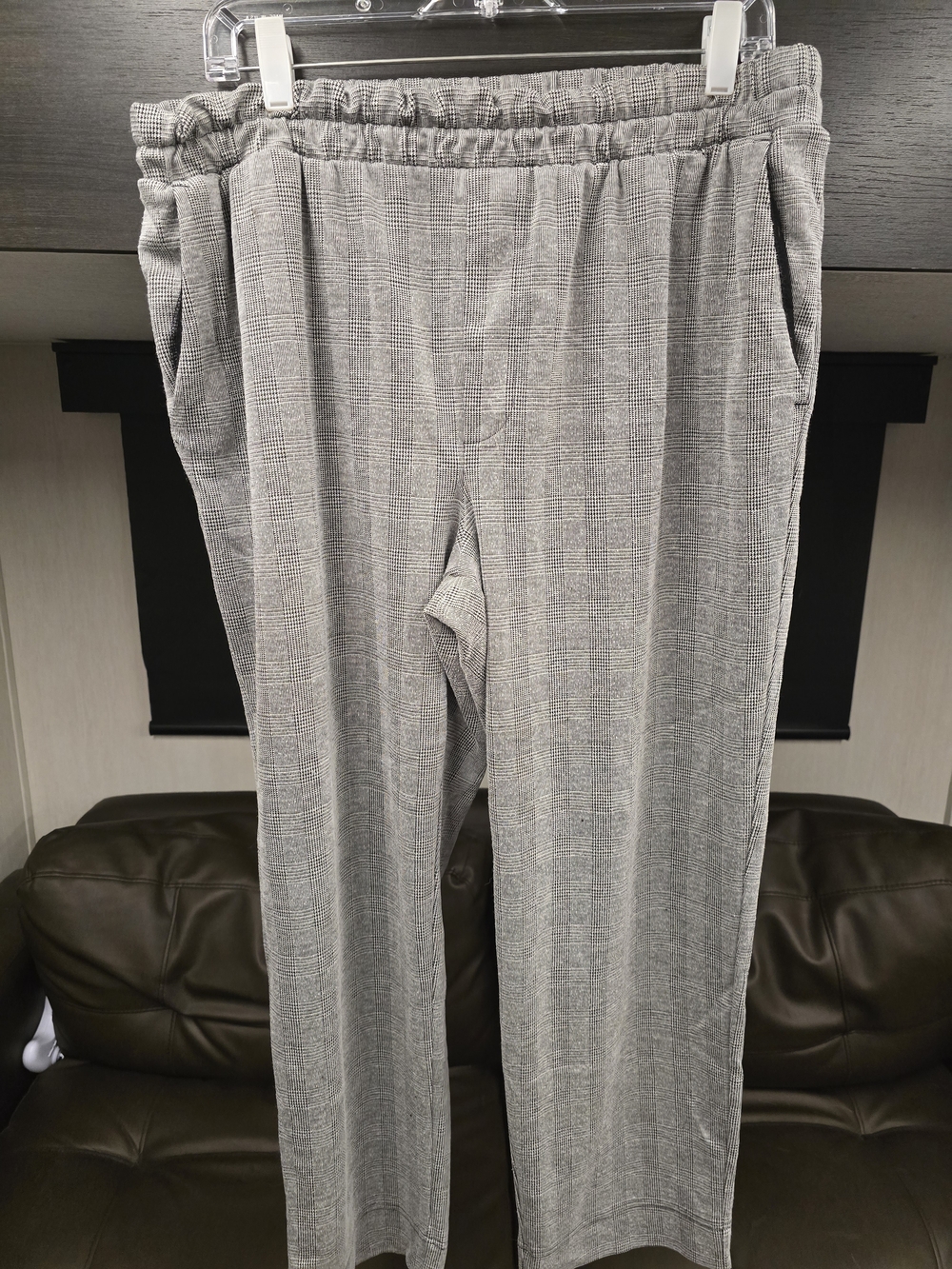 a new day Gray Plaid Pull-On Dress Pants